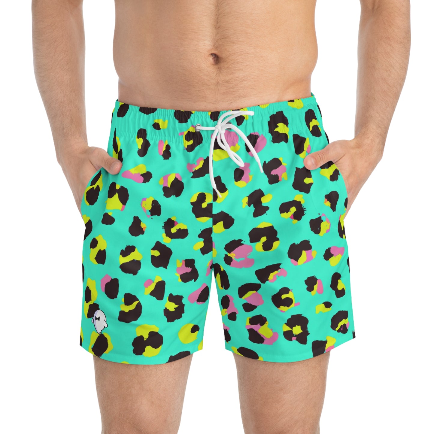 Green Cheetah Swim Trunks