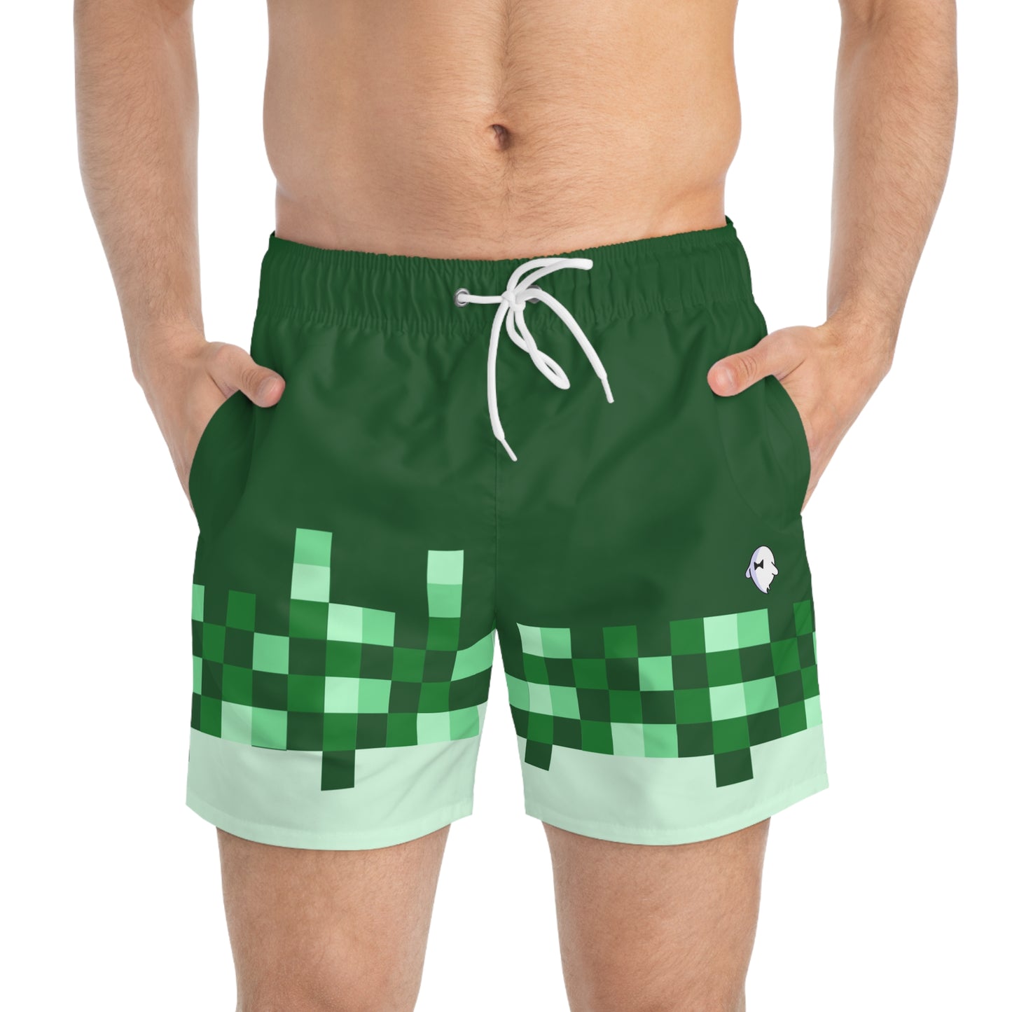 Griine Pixel Swim Trunks