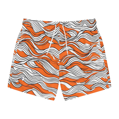 Orange Swirl Swim Trunks