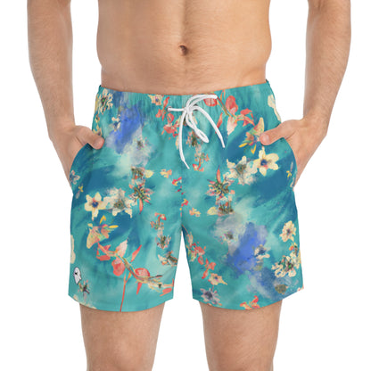 Ocean Flowers Swim Trunks
